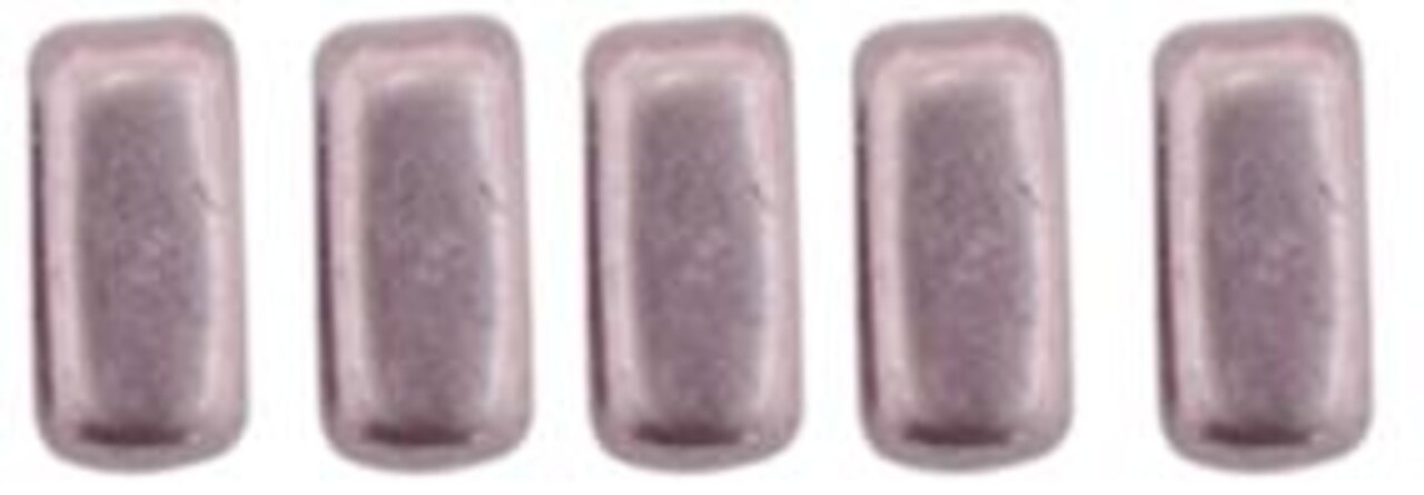 Czechmate 3mm X 6mm Brick Glass Czech Two Hole Bead, Sueded Gold Blackened Pearl